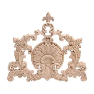 Beoot Wood Carved Corner Furniture Onlay Wooden Applique Unpainted Home Decor... - Picture 1 of 4