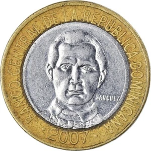 2007 Dominican Republic 5 Pesos Coin Republica Dominicana Moneda Banco Central - Picture 1 of 7