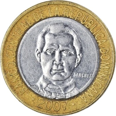 2007 Dominican Republic 5 Pesos Coin Republica Dominicana Moneda Banco Central - Image 1 of 4