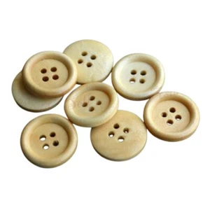 30pcs 4 Holes 25mm Round Wooden Buttons Button Handmade Clothes 4 Hole - Picture 1 of 1