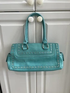 Turquoise Studded Nine West Shoulder Bag Teal Aqua - Picture 1 of 16