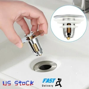 Universal Bathroom Sink Plug Stopper Wash Basin Core Bounce Pop Up Drain Filter - Picture 1 of 10