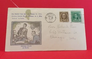 Stamps - Abraham Lincoln in 1840, at Peoria, at a Whig "Festival", 1940 - Picture 1 of 2