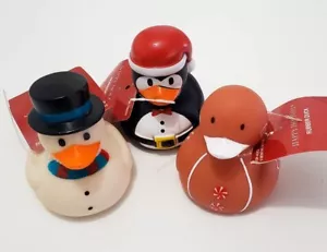 3- Weihnachten Lebkuchenmann GUMMIENTEN ENTE Enten Bad Spritzen Quietschspielzeug - Bild 1 von 4