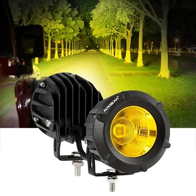 2x Faros LED para Motocicleta Luces Antiniebla de Conducción Ámbar Amarillo Vainas para Harley Foto 1 de 4