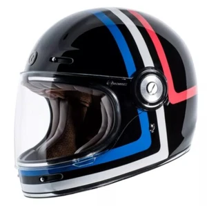 Gloss Black Motorcycle Bike Helmet Torc Newport T1 Americana Tron Full Face XS - Picture 1 of 13