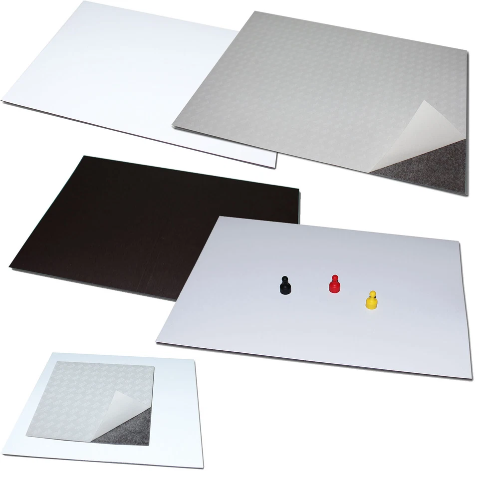 Magnetfolie Eisenfolie DIN A4 A5 Selbstklebend 3M oder Weiß PVC PET Ferrofolie - Bild 1 von 1