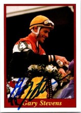 Gary Stevens autographed card (Horse Racing, Jockey, SC) 1995 Jockey Star #192