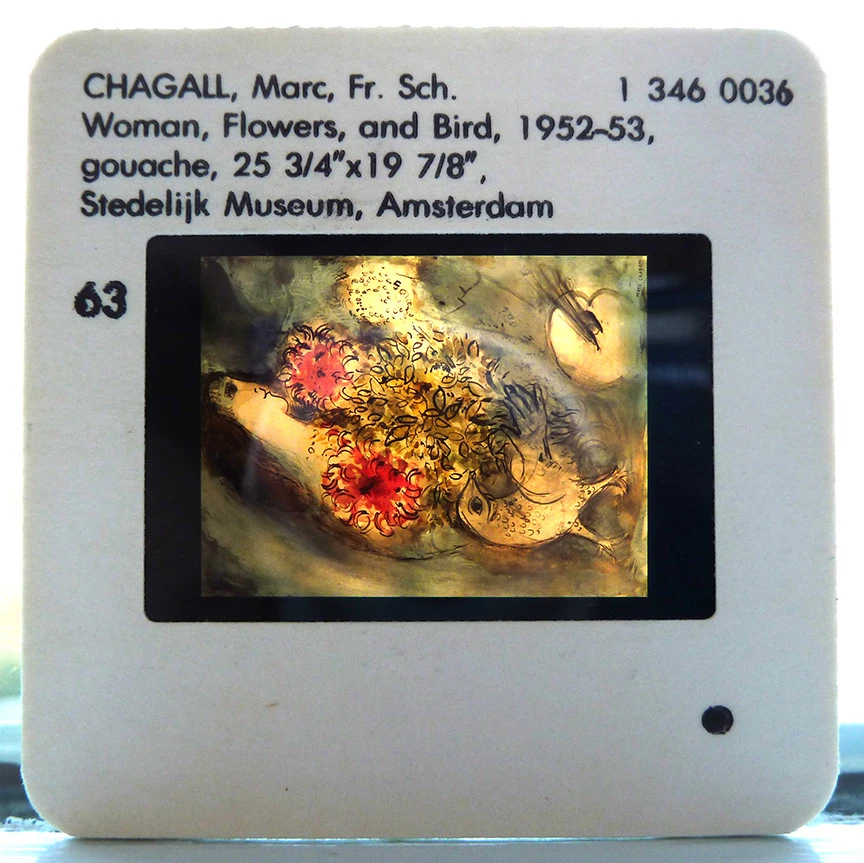 Vintage ~ Marc Chagall ~ Women Flowers Bird ~ 35mm University Art History Slide  - Image 1 of 1