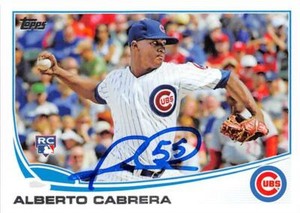 Alberto Cabrera autographed Baseball Card (Chicago Cubs) 2013 Topps Rookie #534