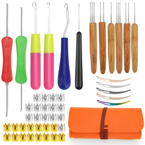 48 Pcs Dreadlock Crochet Hook Tool for Hair Braiding with Storage Bag - Picture 1 of 7