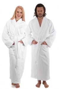 Classic Turkish Towel Absorbent Premium Cotton Terry Cloth Bathrobe Men Soft - Picture 1 of 6