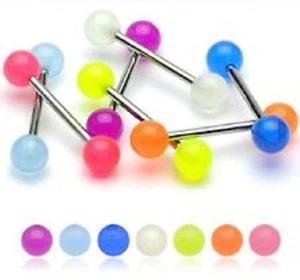 New Lot 7 x SS  Glow In The Dark Tongue Stainless Bars Bonus Pack - Picture 1 of 1