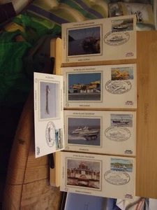 1981 Set of 5 Benham Silk Guernsey Inter Island Transport First Day Covers - Picture 1 of 6