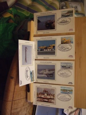 1981 Set of 5 Benham Silk Guernsey Inter Island Transport First Day Covers - Image 1 of 4