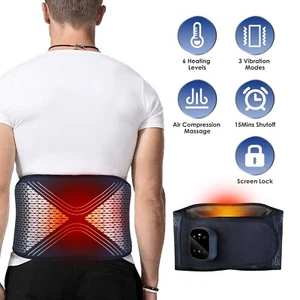 Heated Back Brace for Lower Back Pain Cordless Massager Heating Pad Rechargeable - Picture 1 of 16