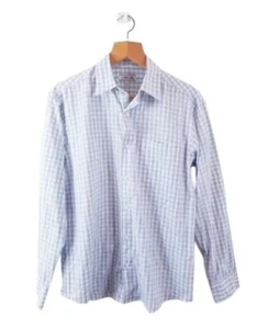CHEROKEE  Long Sleeve Button Down Blue And White Checked Cotton Shirt - Size S - Picture 1 of 12