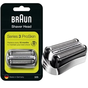 Braun 32S Series 3 Shaver Foil and Cutter Head Replacement Cassette - SILVER UK - Picture 1 of 9