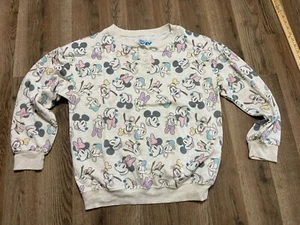 Disney Sweater, Youth Girls Size Large, 3/4 Button Mickey Mouse and Friends - Picture 1 of 10