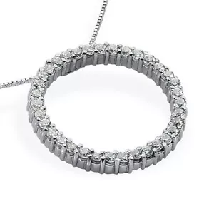 14K Weißgold 0,57ct Karat Kreis Diamant Anhänger Schmuck G Farbe SI1 Reinheit - Bild 1 von 1