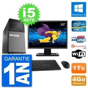 PC Tour Dell 9020 Ecran 22" Intel i5-4570 RAM 4Go Disque 1To Windows 10 Wifi - Photo 1/3