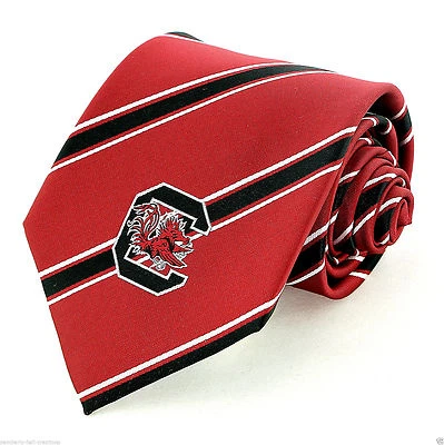 Corbata de cuello roja a rayas para hombre South Carolina Gamecocks University College  Foto 1 de 3