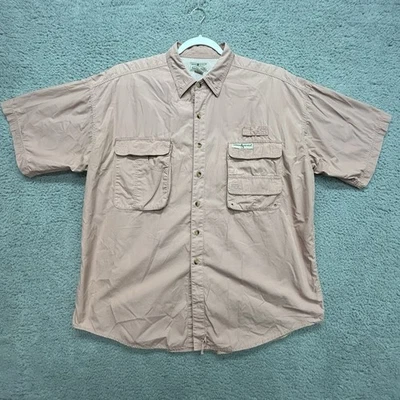 Camisa de Pesca Gancho y Aparejos Para Hombre XL Rosa Manga Corta Botón Outfitters Ventilada Foto 1 de 4