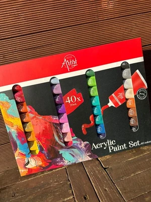 CREATIVE ARTIST Acrylfarben Set / 40 Acryl Farben a‘20ml Tube / Acrylfarbe
