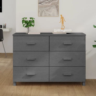  Sideboard Dark grey Solid pinewood, MDF Medium Sideboard - Image 1 of 4