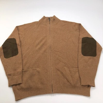 Suéter Joseph & Lyman Para Hombres Cremallera Completa Cuello Simulado Codo Parche Foto 1 de 4