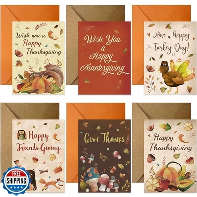 Fancy Land 12 tarjetas de felicitación de Acción de Gracias tarjetas de acción de gracias con sobres 5 Foto 1 de 4