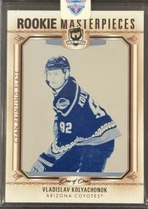 2022-23 UD The Cup Rookie Masterpiece Vladislav Kolyachonok RC 1/1 Cyan Plate - Picture 1 of 2
