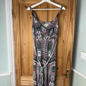 Monsoon Multi Paisley Maxi Summer Dress UK 12 Soft Stretchy Beach / Holiday - Picture 1 of 9