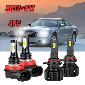 For Chrysler 200 2015 9012+H11 LED Headlight Hi/Lo Beam + Fog Light Bulbs 6000K - Picture 1 of 19