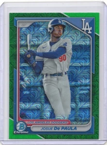 Josue De Paula 2024 Bowman Chrome Prospects Green Mojo Refractor 54/99 - Picture 1 of 2