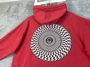 Spitfire Hoodie Mens Large Red Spiral Swirl Optical Graphic Skate Pullover Flame - Picture 1 of 20