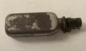 WWI Pocket Petrole Can (R3F-3/JSF6) Gasoline Soldiered Faded Word Green Bottle - Picture 1 of 7