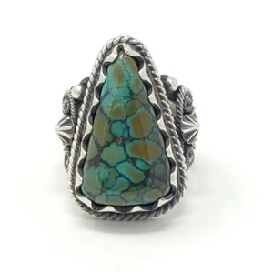 Anillo Donovan Cadman Navajo Plata Esterlina Grado Gema Bambú Montaña Turquesa - Imagen 1 de 7