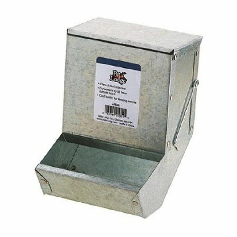 PET LODGE Little Giant Feeder Metal Bottom Hinged Lid 5" Rabbits Small Animal Attachable