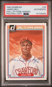 1983 DONRUSS JAMES BELL #25 HALL OF FAME HEROES PSA/DNA AUTHENTIC - Picture 1 of 2