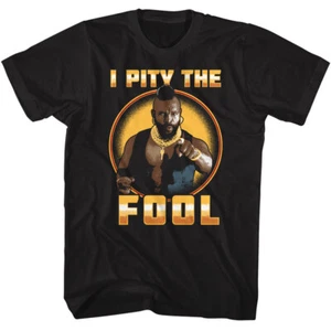 Camiseta para hombre Mr T Shiny Gold I Pity The Fool Logo The A Team B.A. Baracus - Imagen 1 de 3