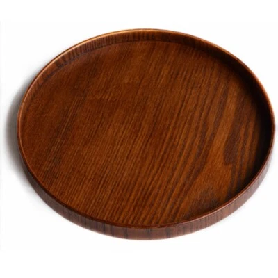 21cm-33cm Round Solid Wooden Tray Serving Platter for Tea Coffee Food Home Decor - Image 1 of 4