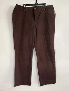 Bandolino Mandie NWT Womens High Rise Pants Stretchy Brown Plus Size 20 Short - Picture 1 of 5