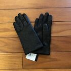 Coach Gloves Womens 6.5 XS Black Signature Sculpted Logo Leather Tech