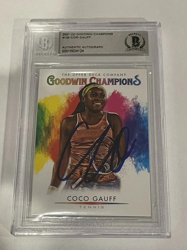 Coco Gauff Signed UD Goodwin Champions Card Encapsulated Slabbed Beckett BAS a - Image 1 of 2