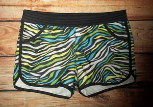 OP BLACK ZEBRA STRIPED SHORTS GIRLS SIZE LARGE (10-12) - Picture 1 of 2