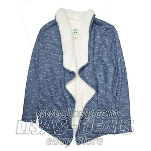 Women's Green Tea Heather Sherpa Wrap Cardigan Denim Khaki Black S M L XL  - Picture 1 of 8