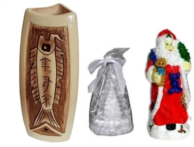 Keramikvase, Blumenvase, Tonvase, H21cm, 9cm breit + 2 DEKOKERZEN - Bild 1 von 3