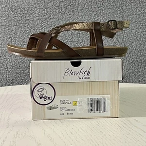Blowfish Sandals Womens 6M Granola B Criss Cross Flat Heel Vegan Ankle Strappy - Picture 1 of 14