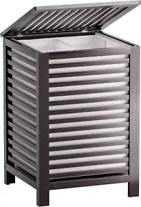 New- Double Laundry Hamper with Lid, 120L Bamboo Laundry Basket with Remov - Picture 1 of 6